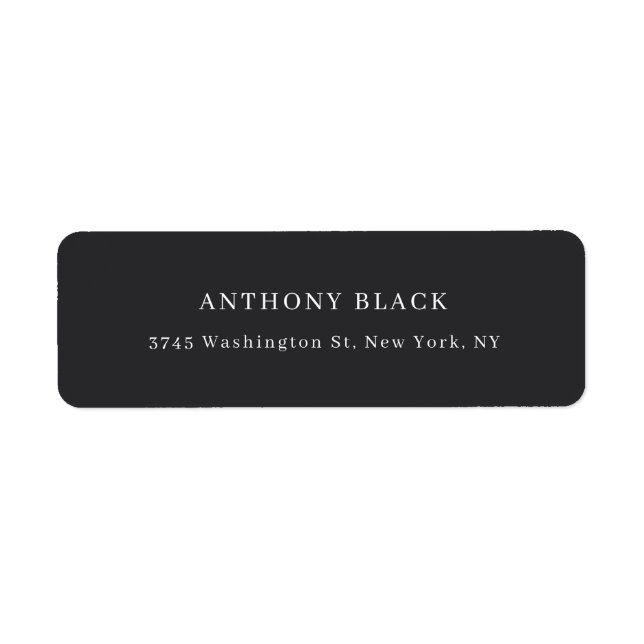 Étiquette Matte Black Minimalist Plain Elegant Classical (Devant)