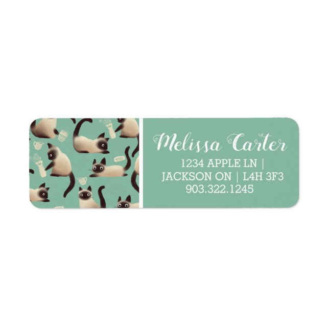 Étiquette Mauvais chats siamois frapper des trucs (Devant)