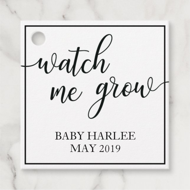 Étiquette Me Regarder Croire Plante Baby shower Fa (Devant)