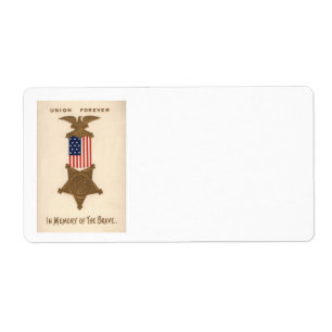Étiquette Médaille de la guerre civile de l'Union du drapeau