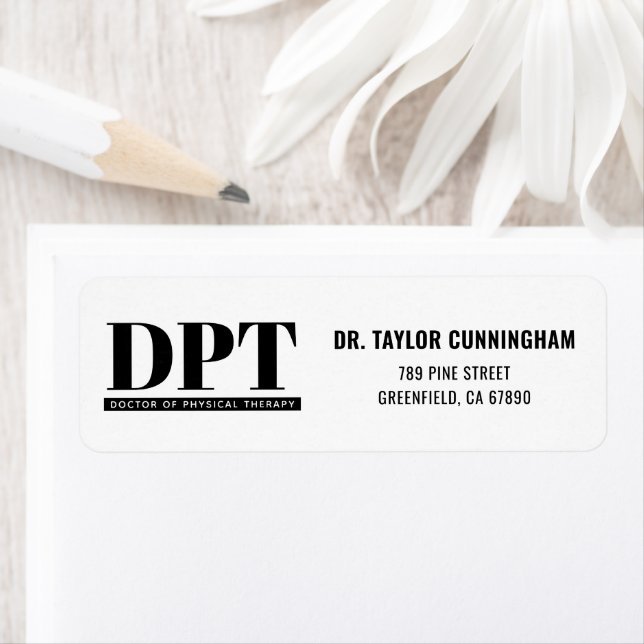 Étiquette Médecin DPT moderne personnalisé de thérapie physi (En situation)