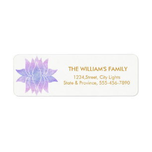 Étiquette Méditation de Lotus Fleur Yoga Floral Violet