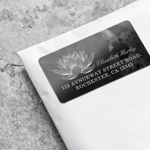 Étiquette Méditation YOGA instructeur Reiki noir blanc Lotus