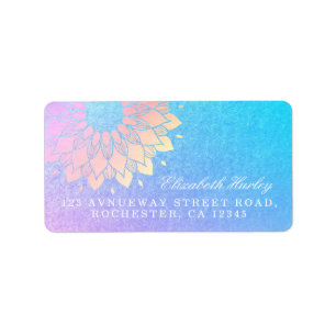 Étiquette Méditation Yoga Instructeur Rose Gold Foil Mandala