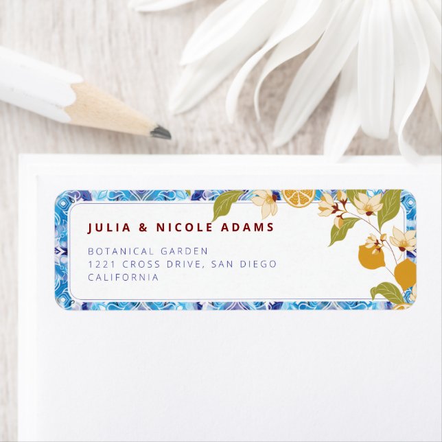 Étiquette Mediterranean Lemon Amalfi Coast Baby Shower (En situation)