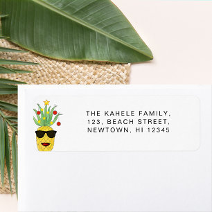 Étiquette Mele kalikimaka Ananas Adresse de retour