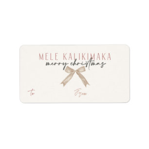 Étiquette Mele Kalikimaka, cadeau de Noël de style hawaïen