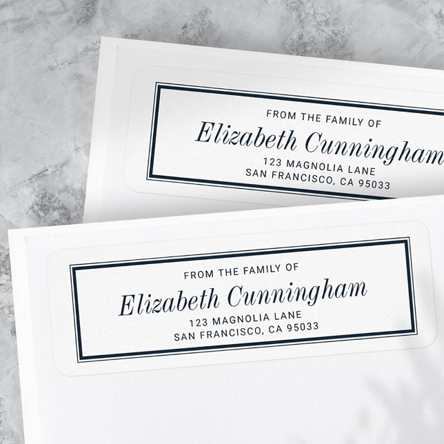 Étiquette Memorial Classic Simple Typographie Adresse de ret (Créateur téléchargé)