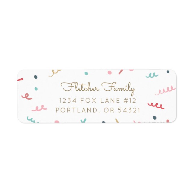 Étiquette Memphis Confetti (Devant)