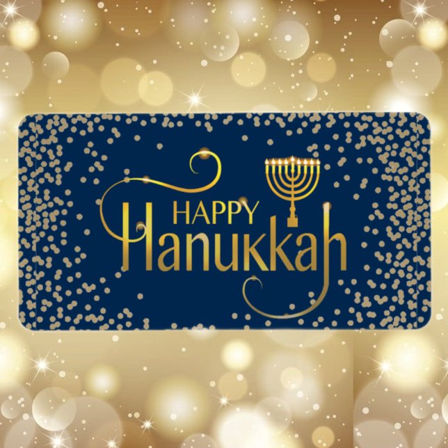 Étiquette Menorah Happy Hanoukka (Créateur téléchargé)
