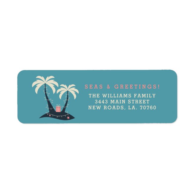 Étiquette Mer et voeux Noël (Devant)