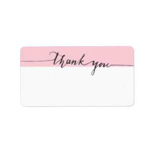 Étiquette Merci Calligraphy Pink Color Write-in Address