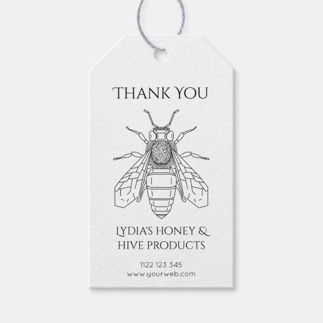 Étiquette "Merci" d'abeille personnalisée pour les (Devant)