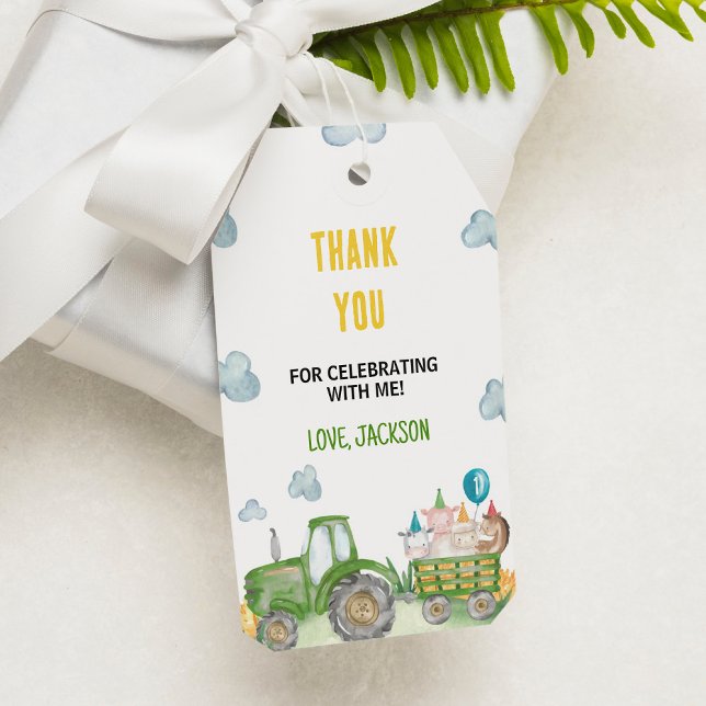 Étiquette Merci de fête d'anniversaire de la ferme (Créateur téléchargé)