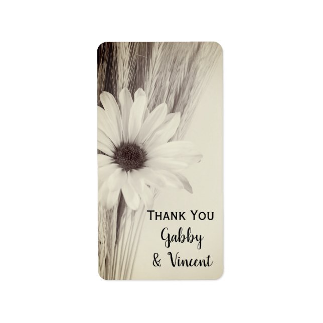 Étiquette Merci de Mariage de ferme de blé séché Favor Balis (Devant)