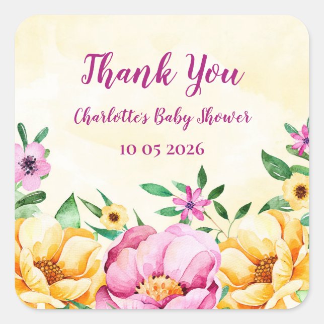 Étiquette Merci Fleurs de ressort Favoriser le Bab (Devant)