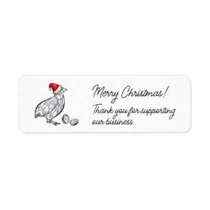 Étiquette Merci   Joyeux Noël   Carton d'oeufs de caille