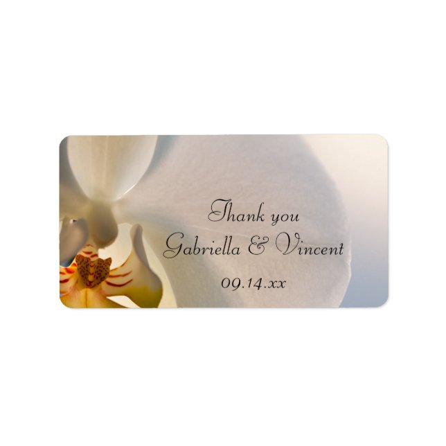 Étiquette Merci Mariage de l'élégance Orchidée blanche Favor (Devant)
