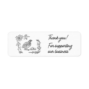 Étiquette Merci Pour Le Soutien De L'Entreprise Quail Egg Ca