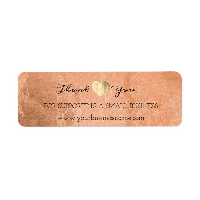 Étiquette Merci Pour Soutenir Les Petites Entreprises Coeur  (Devant)