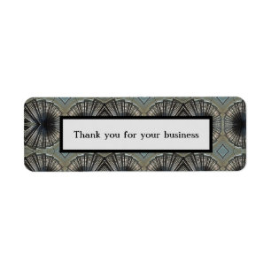 Étiquette Merci pour votre entreprise Géométrique Gris Noir