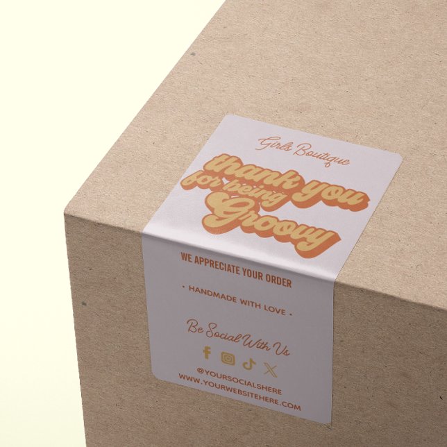 Étiquette Merci Rétro Pour Acheter Terracotta Super (Créateur téléchargé)