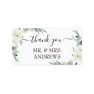 Étiquette "Merci!" spécifique au client floral, belle L