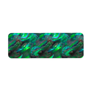 Étiquette Mère De Pearl Texture Motif Photo Turquoise