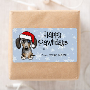 Étiquette Merle Dapple Dachshund Chien Noël à partir de cade