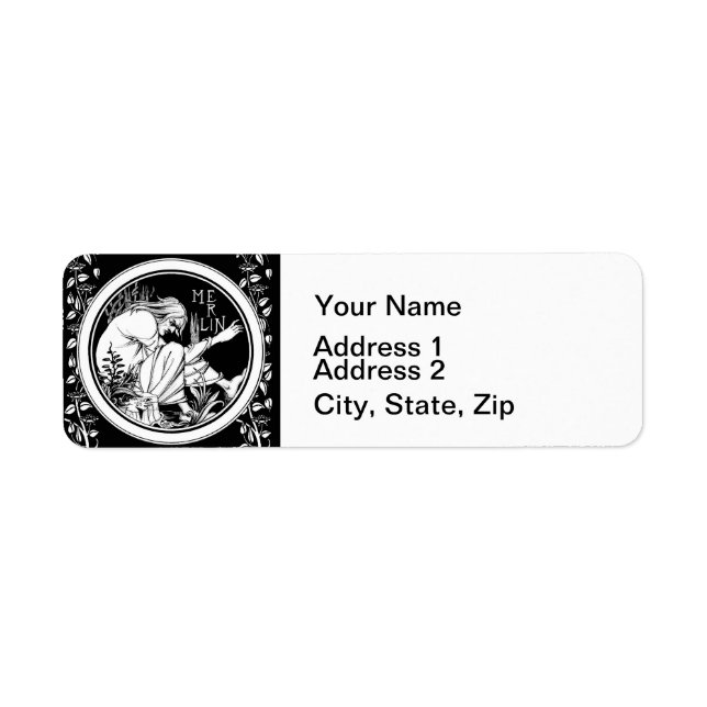 Étiquette Merlin imaginaire Art Nouveau (Devant)