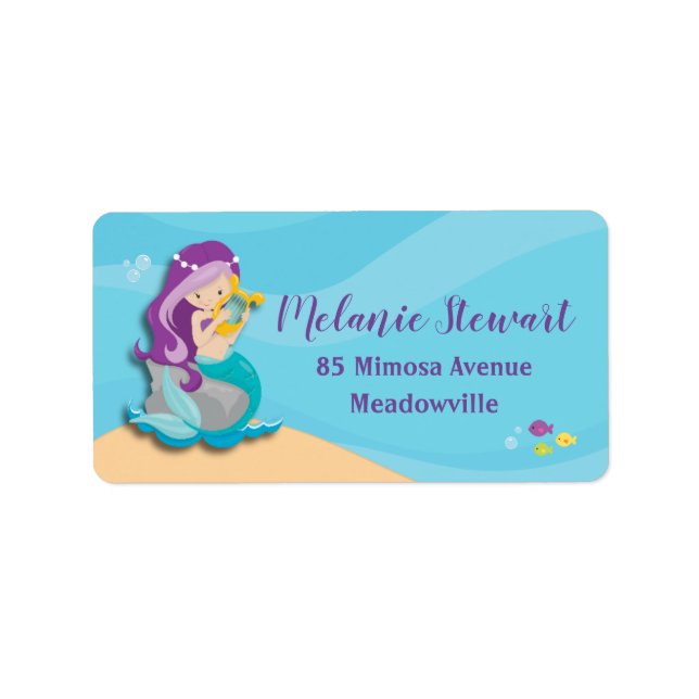 Étiquette Mermaid Ocean CreatÉtiquettes de adresse (Devant)
