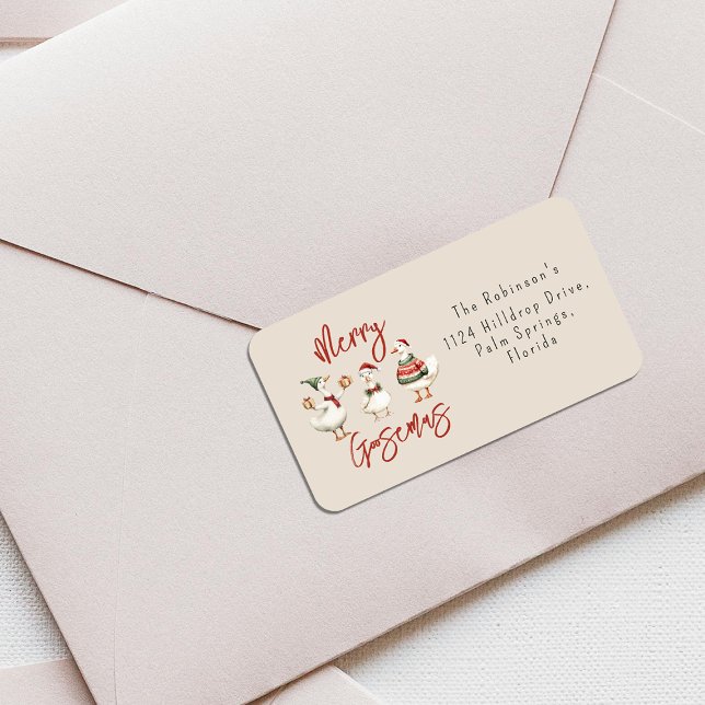 Étiquette Merry Goosemas Christmas Holiday (Créateur téléchargé)