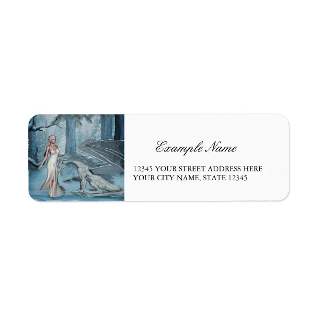 Étiquette Merveilleuse fée avec dragon (Devant)