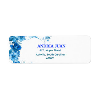 Étiquette Mesmerizing Blue Floral Return Address Labels
