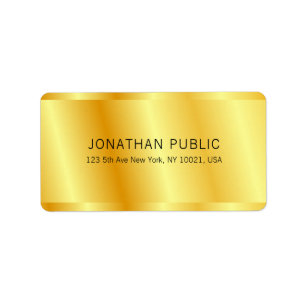 Étiquette Metallic Look Faux Gold Elegant Glamour Custom