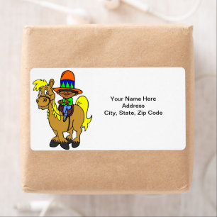 Étiquette Mexican Man Horse  Labels