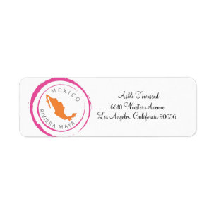 Étiquette Mexique Carte et Personnaliser votre texte