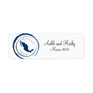 Étiquette Mexique Carte et Personnaliser votre texte