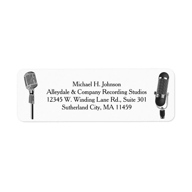Étiquette Microphones Music Enregistrement Studio Radio Étiq (Devant)