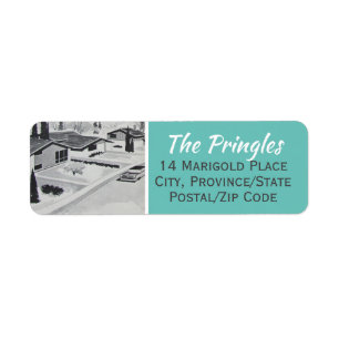 Étiquette Midcentury Modern Return Address Label