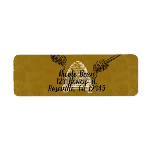 Étiquette Miel Bee Beehive Anniversaire Fête Mariage biologi (Devant)