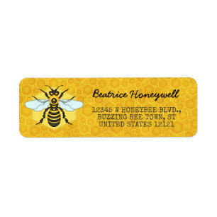 Étiquette Miel de bourdon d'abeille et de nid d'abeilles