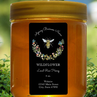 Étiquette Miel de fleur sauvage moderne Produit de rucher