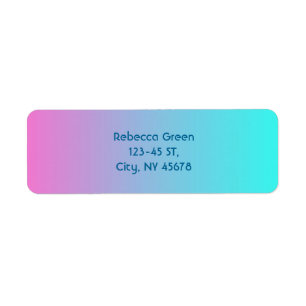 Étiquette mignon caisson ombre sirène rose Fuchsia turquoise