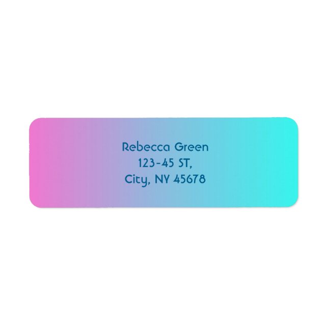 Étiquette mignon caisson ombre sirène rose Fuchsia turquoise (Devant)