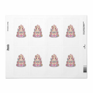 Étiquette Mignon Kawaii Mariage gâteau de mariage Flora past