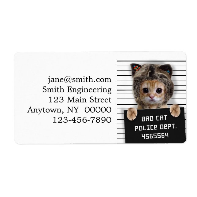 Étiquette Mignonne chat mauvais garçon (Devant)