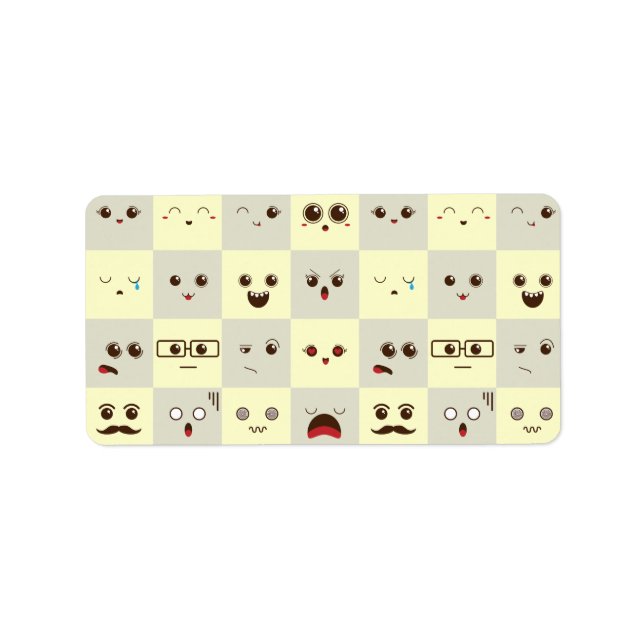 Étiquette Mignonne face (Devant)