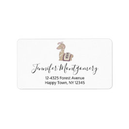 Étiquette Mignonne Llama Princesse portant une couronne