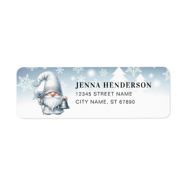 Étiquette Mignonne Noël Gnome d'hiver Retour Adresse Étiquet (Devant)